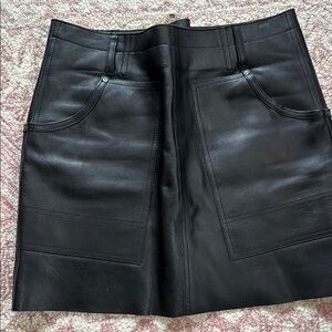 Coach Black Leather Skirt